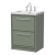 Hudson Reed Lille Floor Standing 2-Drawer Vanity Unit with 3TH Contemporary Basin 600mm Wide - Fern Green