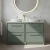 Hudson Reed Lille Floor Standing 4-Drawer Vanity Unit with White Marble Worktop 1200mm Wide - Fern Green | Thumbnail Image