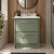 Hudson Reed Lille Floor Standing 2-Drawer Vanity Unit with White Marble Worktop Basin 600mm Wide - Fern Green | Thumbnail Image