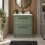 Hudson Reed Lille Floor Standing 2-Drawer Vanity Unit with White Marble Worktop Basin 600mm Wide - Fern Green | Thumbnail Image