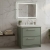 Hudson Reed Lille Floor Standing 2-Drawer Vanity Unit with 3TH Classique Basin 800mm Wide - Fern Green | Thumbnail Image