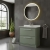 Hudson Reed Lille Floor Standing 2-Drawer Vanity Unit with White Marble Worktop Basin 800mm Wide - Fern Green | Thumbnail Image