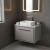 Hudson Reed Lille Wall Hung 1-Drawer Vanity Unit with Grey Marble Worktop 600mm Wide - Pebble Grey | Thumbnail Image