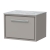 Hudson Reed Lille Wall Hung 1-Drawer Vanity Unit with Grey Marble Worktop 600mm Wide - Pebble Grey | Thumbnail Image