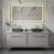Hudson Reed Lille Wall Hung 2-Drawer Vanity Unit with White Marble Worktop 1200mm Wide - Pebble Grey | Thumbnail Image