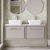 Hudson Reed Lille Wall Hung 2-Drawer Vanity Unit with White Marble Worktop 1200mm Wide - Pebble Grey | Thumbnail Image
