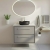Hudson Reed Lille Wall Hung 2-Drawer Vanity Unit with Carrera Marble Worktop 600mm Wide - Pebble Grey | Thumbnail Image