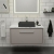 Hudson Reed Lille Wall Hung 1-Drawer Vanity Unit with Carrara Marble Worktop 800mm Wide - Pebble Grey | Thumbnail Image