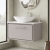 Hudson Reed Lille Wall Hung 1-Drawer Vanity Unit with Carrara Marble Worktop 800mm Wide - Pebble Grey | Thumbnail Image