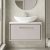 Hudson Reed Lille Wall Hung 1-Drawer Vanity Unit with Carrara Marble Worktop 800mm Wide - Pebble Grey | Thumbnail Image