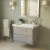 Hudson Reed Lille Wall Hung 2-Drawer Vanity Unit with 3TH Classique Basin 800mm Wide - Pebble Grey | Thumbnail Image