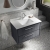 Hudson Reed Lille Wall Hung 2-Drawer Vanity Unit with White Marble Worktop Basin 800mm Wide - Pebble Grey | Thumbnail Image