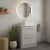 Hudson Reed Lille Floor Standing 2-Drawer Vanity Unit with Carrara Marble Worktop 600mm Wide - Pebble Grey | Thumbnail Image
