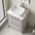 Hudson Reed Lille Floor Standing 2-Drawer Vanity Unit with Carrara Marble Worktop 600mm Wide - Pebble Grey | Thumbnail Image