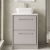 Hudson Reed Lille Floor Standing 2-Drawer Vanity Unit with Carrara Marble Worktop 600mm Wide - Pebble Grey | Thumbnail Image
