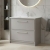 Hudson Reed Lille Floor Standing 2-Drawer Vanity Unit with 1TH Minimalist Basin 800mm Wide - Pebble Grey | Thumbnail Image