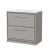 Hudson Reed Lille Floor Standing 2-Drawer Vanity Unit with Carrara Marble Worktop 800mm Wide - Pebble Grey | Thumbnail Image