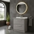 Hudson Reed Lille Floor Standing 2-Drawer Vanity Unit with White Marble Worktop Basin 800mm Wide - Pebble Grey | Thumbnail Image
