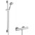 Hudson Reed Minimalist Thermostatic Bar Shower Valve with Slimline Slider Rail Kit - Chrome