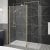 Hudson Reed Wet Room Screen with Brass Support Bar 1000mm Wide - 8mm Glass