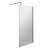 Hudson Reed Wet Room Screen with Black Support Bar 900mm Wide - 8mm Glass