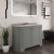 Hudson Reed Old London Angled Floor Standing Vanity Unit with 3TH Grey Marble Top Basin 1200mm Wide - Storm Grey