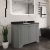 Hudson Reed Old London Angled Floor Standing Vanity Unit with 3TH Black Marble Top Basin 1200mm Wide - Storm Grey
