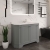 Hudson Reed Old London Angled Floor Standing Vanity Unit with 1TH White Marble Top Basin 1200mm Wide - Storm Grey