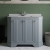 Hudson Reed Old London Angled Floor Standing Vanity Unit with 1TH Grey Marble Top Basin 1000mm Wide - Storm Grey