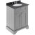Hudson Reed Old London Floor Standing Vanity Unit with 3TH Black Marble Top Basin 600mm Wide - Storm Grey