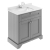 Hudson Reed Old London Floor Standing Vanity Unit with 1TH White Marble Top Rectangular Basin 820mm Wide - Storm Grey