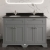 Hudson Reed Old London Floor Standing Vanity Unit with 1TH Black Marble Top Basin 1200mm Wide - Storm Grey