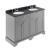 Hudson Reed Old London Floor Standing Vanity Unit with 3TH Black Marble Top Basin 1200mm Wide - Storm Grey | Thumbnail Image