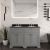 Hudson Reed Old London Floor Standing Vanity Unit with 3TH Black Marble Top Basin 1200mm Wide - Storm Grey | Thumbnail Image