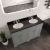 Hudson Reed Old London Floor Standing Vanity Unit with 3TH Black Marble Top Basin 1200mm Wide - Storm Grey
