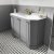 Hudson Reed Old London Angled Floor Standing Vanity Unit with 1TH White Marble Top Basin 1000mm Wide - Storm Grey