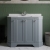 Hudson Reed Old London Angled Floor Standing Vanity Unit with 1TH White Marble Top Basin 1000mm Wide - Storm Grey