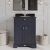 Hudson Reed Old London Floor Standing Vanity Unit with 1TH Black Marble Top Basin 600mm Wide - Twilight Blue