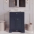 Hudson Reed Old London Floor Standing Vanity Unit with 1TH White Marble Top Rectangular Basin 600mm Wide - Twilight Blue
