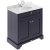 Hudson Reed Old London Floor Standing Vanity Unit with 1TH Grey Marble Top Basin 800mm Wide - Twilight Blue