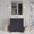 Hudson Reed Old London Floor Standing Vanity Unit with 3TH Grey Marble Top Basin 800mm Wide - Twilight Blue