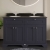 Hudson Reed Old London Floor Standing Vanity Unit with 1TH Black Marble Top Basin 1200mm Wide - Twilight Blue