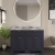 Hudson Reed Old London Floor Standing Vanity Unit with 1TH Grey Marble Top Basin 1200mm Wide - Twilight Blue | Thumbnail Image