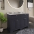 Hudson Reed Old London Floor Standing Vanity Unit with 1TH Grey Marble Top Basin 1200mm Wide - Twilight Blue