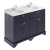 Hudson Reed Old London Floor Standing Vanity Unit with 1TH Grey Marble Top Basin 1200mm Wide - Twilight Blue
