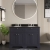 Hudson Reed Old London Floor Standing Vanity Unit with 3TH Black Marble Top Basin 1200mm Wide - Twilight Blue | Thumbnail Image