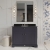Hudson Reed Old London Floor Standing Vanity Unit with 3TH Black Marble Top Basin 1000mm Wide - Twilight Blue | Thumbnail Image