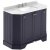 Hudson Reed Old London Angled Floor Standing Vanity Unit with 3TH White Marble Top Basin 1000mm Wide - Twilight Blue