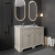 Hudson Reed Old London Floor Standing Vanity Unit with 1TH White Double Marble Top Rectangular Basin 1220mm Wide - Timeless Sand