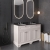 Hudson Reed Old London Floor Standing Vanity Unit with 3TH Black Marble Top Basin 1200mm Wide - Timeless Sand